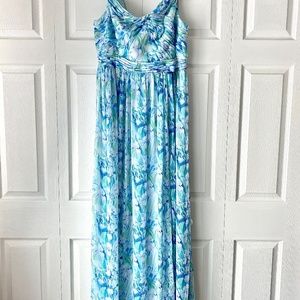 Adrianna Papell Off the Shoulder Chiffon Maxi Dress